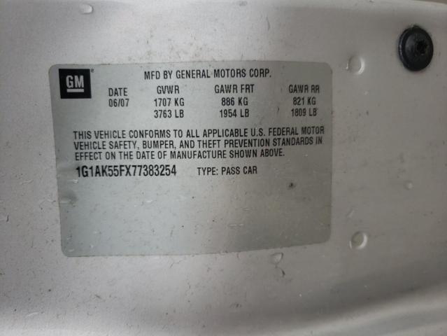 Photo 10 from auction – 2007 CHEVROLET COBALT LS with VIN 1G1AK55FX77383254