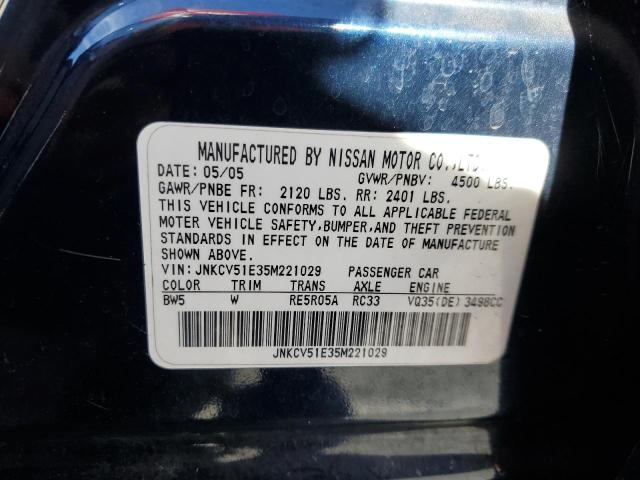 Photo 10 from auction – 2005 INFINITI G35 with VIN JNKCV51E35M221029