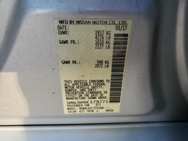 Photo 10 from auction – 2017 NISSAN ALTIMA 2.5 with VIN 1N4AL3APXHC179771