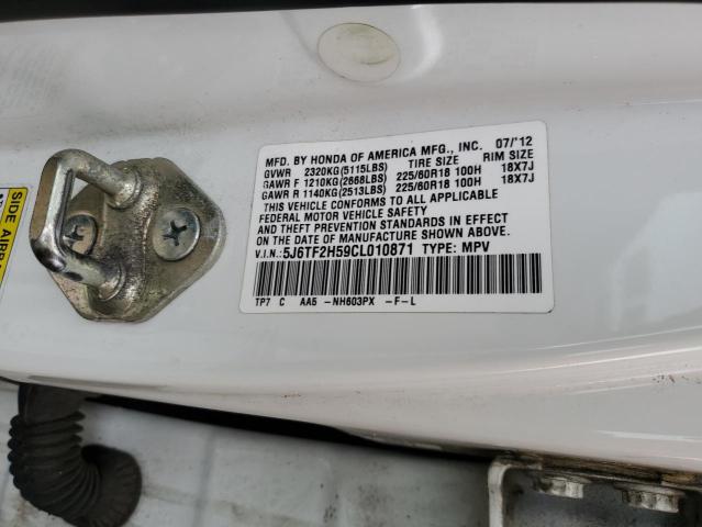Photo 10 from auction – 2012 HONDA CROSSTOUR with VIN 5J6TF2H59CL010871