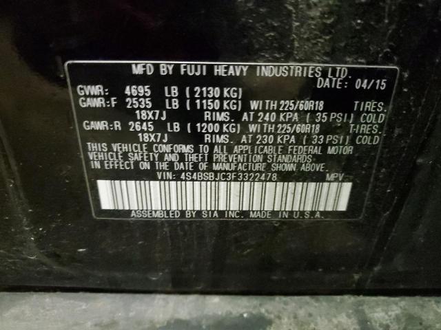Photo 10 from auction – 2015 SUBARU OUTBACK 2. with VIN 4S4BSBJC3F3322478