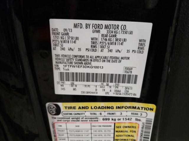 Photo 10 from auction – 2013 FORD F150 SUPER with VIN 1FTFW1EF3DKG10013