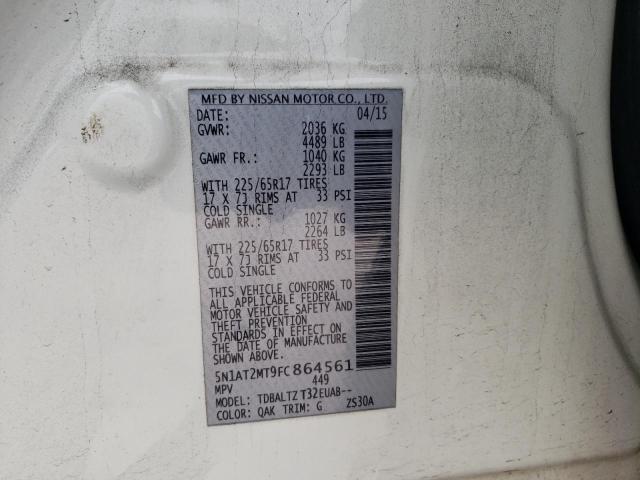 Photo 10 from auction – 2015 NISSAN ROGUE S with VIN 5N1AT2MT9FC864561