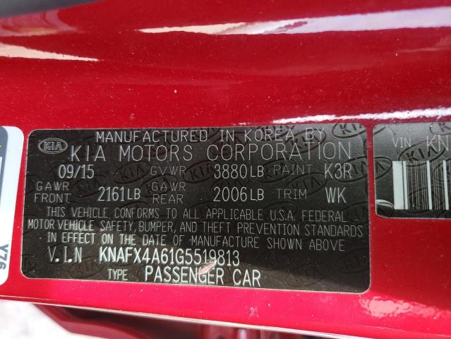 Photo 10 from auction – 2016 KIA FORTE LX with VIN KNAFX4A61G5519813