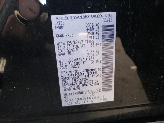 Photo 10 from auction – 2017 NISSAN ROGUE S with VIN 5N1AT2MT8HC755530
