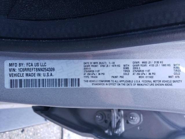Photo 10 from auction – 2022 RAM 1500 BIG H with VIN 1C6RREFT8NN254309