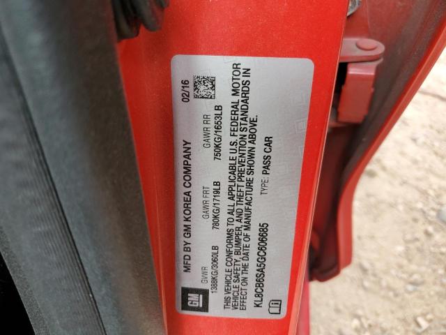 Photo 10 from auction – 2016 CHEVROLET SPARK LS with VIN KL8CB6SA5GC606685