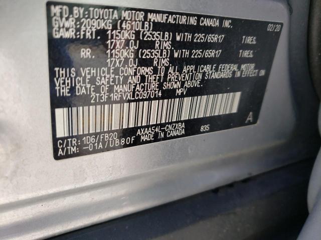 Photo 10 from auction – 2020 TOYOTA RAV4 LE with VIN 2T3F1RFVXLC097014