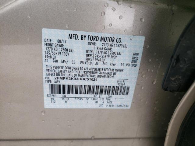 Photo 10 from auction – 2017 FORD EDGE TITAN with VIN 2FMPK3K93HBC51624