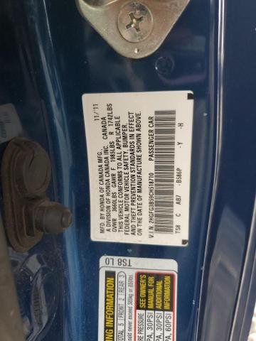 Photo 10 from auction – 2012 HONDA CIVIC LX with VIN 2HGFG3B59CH518710