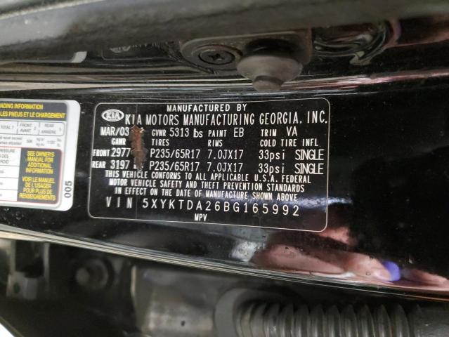 Photo 10 from auction – 2011 KIA SORENTO BA with VIN 5XYKTDA26BG165992