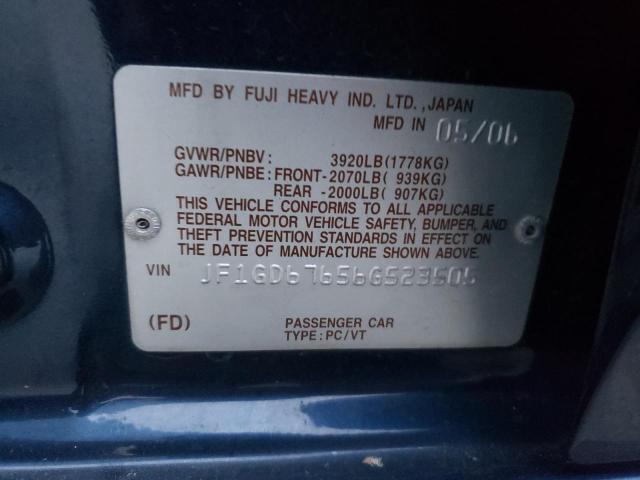 Photo 10 from auction – 2006 SUBARU IMPREZA with VIN JF1GD67656G523505