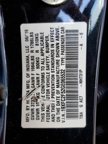 Photo 10 from auction – 2016 HONDA CIVIC LX with VIN 19XFC2F52GE065532