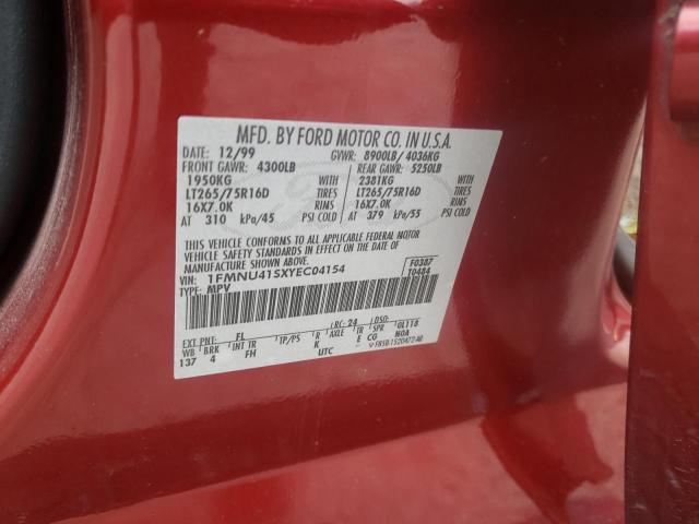 Photo 10 from auction – 2000 FORD EXCURSION with VIN 1FMNU41SXYEC04154