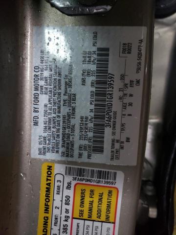 Photo 10 from auction – 2016 FORD FUSION SE with VIN 3FA6P0HD1GR139597