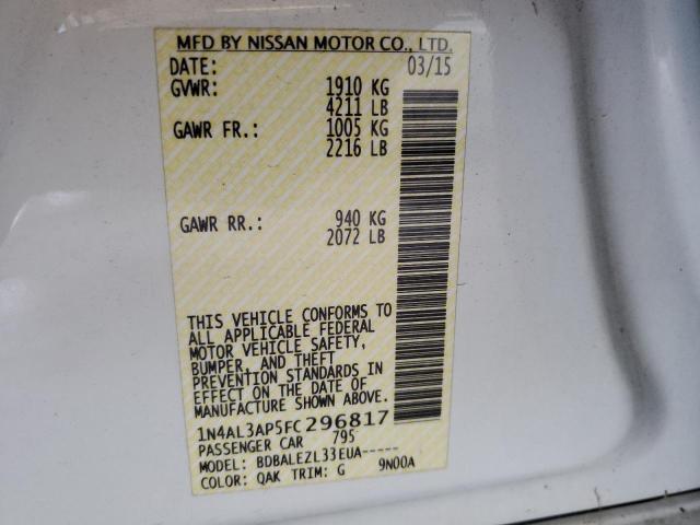 Photo 10 from auction – 2015 NISSAN ALTIMA 2.5 with VIN 1N4AL3AP5FC296817