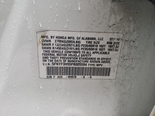 Photo 10 from auction – 2015 HONDA PILOT EXL with VIN 5FNYF3H55FB005594