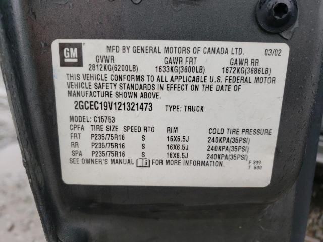 Photo 10 from auction – 2002 CHEVROLET SILVERADO with VIN 2GCEC19V121321473