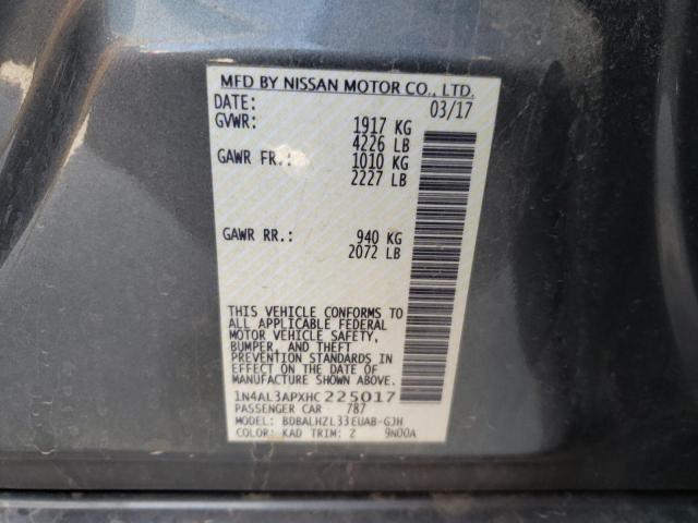 Photo 10 from auction – 2017 NISSAN ALTIMA 2.5 with VIN 1N4AL3APXHC225017