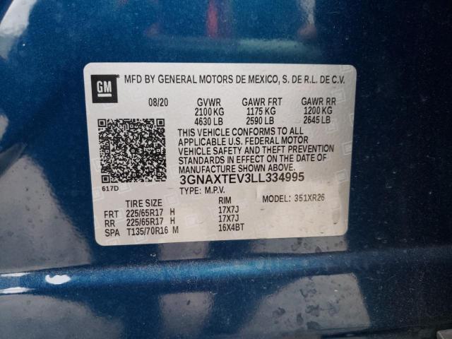 Photo 10 from auction – 2020 CHEVROLET EQUINOX LT with VIN 3GNAXTEV3LL334995