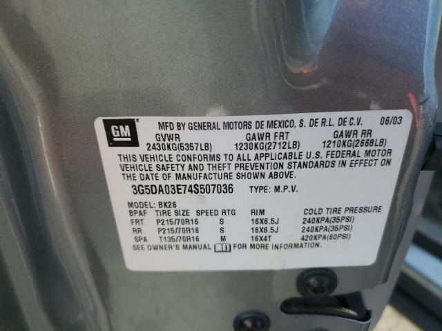 Photo 10 from auction – 2004 BUICK RENDEZVOUS with VIN 3G5DA03E74S507036