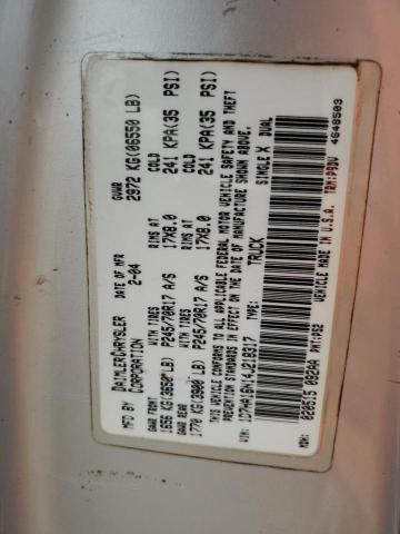 Photo 10 from auction – 2004 DODGE RAM 1500 S with VIN 1D7HA16N14J218317