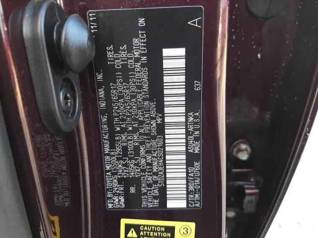 Photo 10 from auction – 2012 TOYOTA HIGHLANDER with VIN 5TDZA3EH4CS021603
