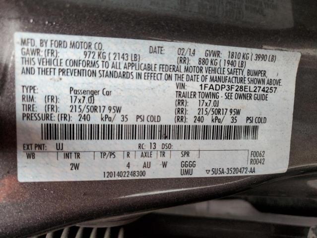 Photo 10 from auction – 2014 FORD FOCUS SE with VIN 1FADP3F28EL274257