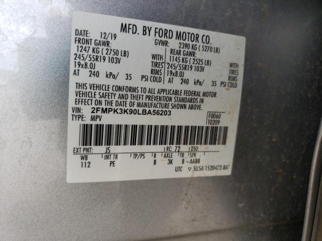 Photo 10 from auction – 2020 FORD EDGE TITAN with VIN 2FMPK3K90LBA56203
