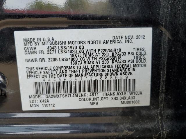 Photo 10 from auction – 2013 MITSUBISHI OUTLANDER with VIN 4A4AR3AU7DE008689