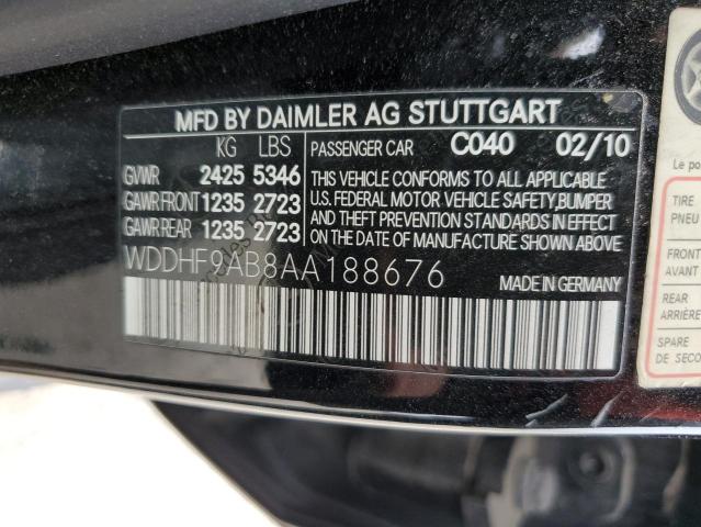 Photo 10 from auction – 2010 MERCEDES-BENZ E 550 4MAT with VIN WDDHF9AB8AA188676