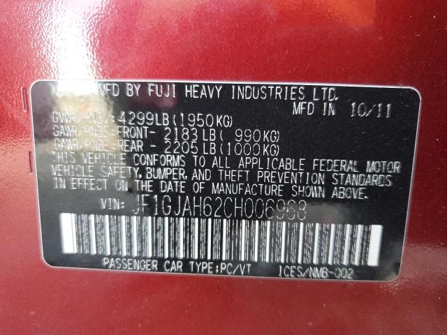 Photo 10 from auction – 2012 SUBARU IMPREZA LI with VIN JF1GJAH62CH006968
