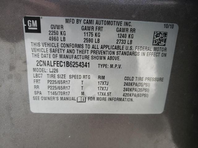 Photo 10 from auction – 2011 CHEVROLET EQUINOX LT with VIN 2CNALFEC1B6254341