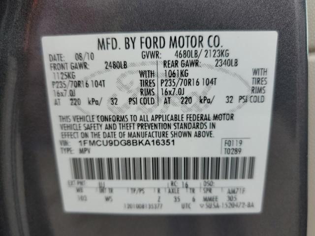 Photo 10 from auction – 2011 FORD ESCAPE XLT with VIN 1FMCU9DG8BKA16351