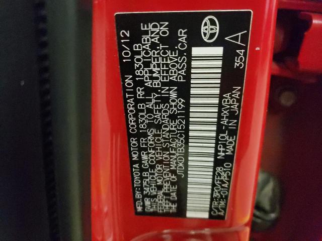 Photo 10 from auction – 2012 TOYOTA PRIUS C with VIN JTDKDTB35C1521199