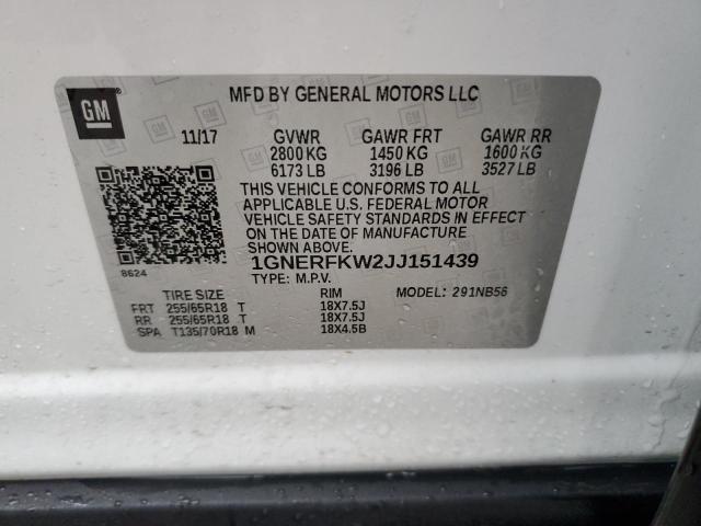 Photo 10 from auction – 2018 CHEVROLET TRAVERSE L with VIN 1GNERFKW2JJ151439