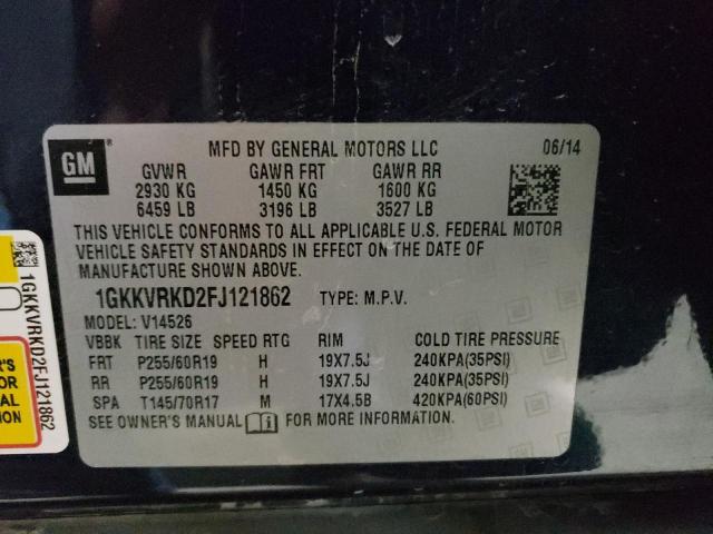 Photo 10 from auction – 2015 GMC ACADIA SLT with VIN 1GKKVRKD2FJ121862
