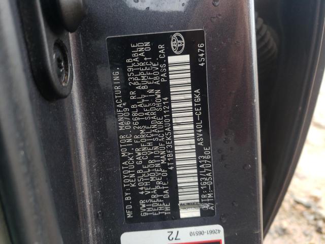 Photo 10 from auction – 2010 TOYOTA CAMRY BASE with VIN 4T1BF3EK5AU011214