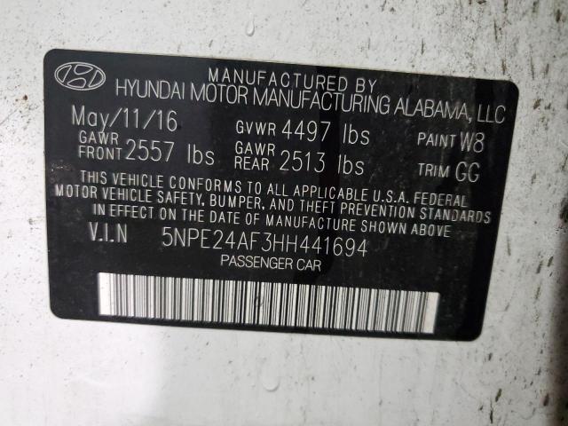 Photo 10 from auction – 2017 HYUNDAI SONATA SE with VIN 5NPE24AF3HH441694
