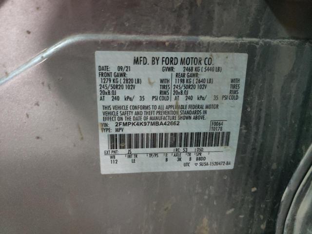 Photo 10 from auction – 2021 FORD EDGE TITAN with VIN 2FMPK4K97MBA42662