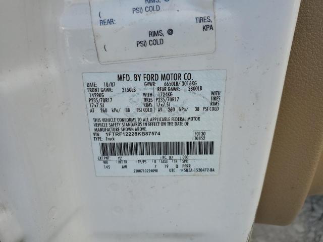 Photo 10 from auction – 2008 FORD F150 with VIN 1FTRF12228KB87574