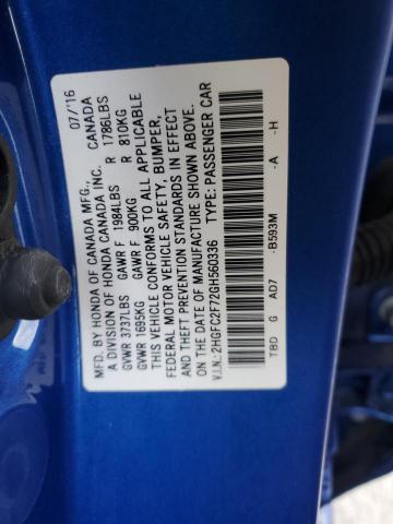 Photo 10 from auction – 2016 HONDA CIVIC EX with VIN 2HGFC2F72GH560336