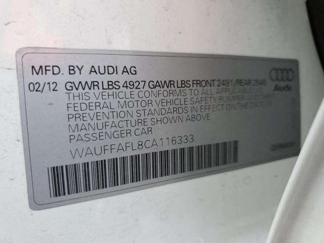 Photo 10 from auction – 2012 AUDI A4 PREMIUM with VIN WAUFFAFL8CA116333