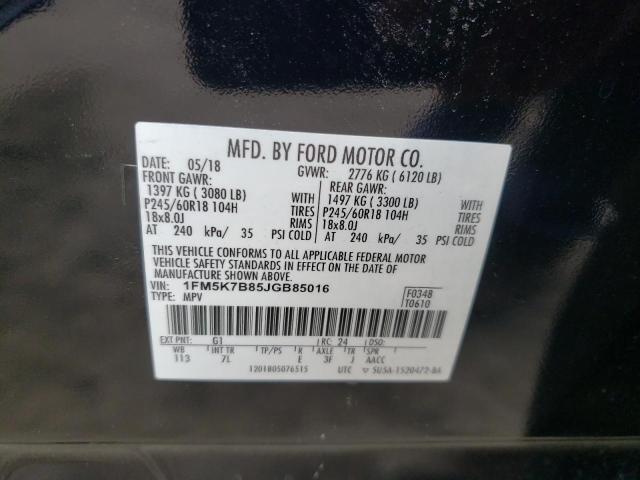 Photo 10 from auction – 2018 FORD EXPLORER with VIN 1FM5K7B85JGB85016