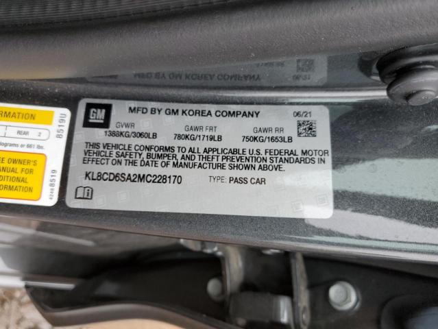 Photo 10 from auction – 2021 CHEVROLET SPARK 1LT with VIN KL8CD6SA2MC228170