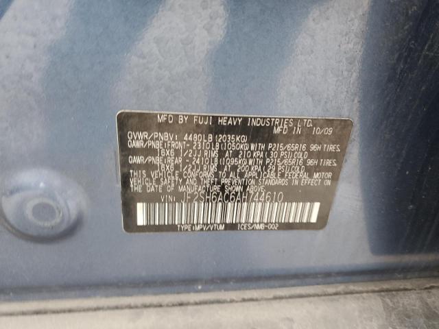 Photo 10 from auction – 2010 SUBARU FORESTER 2 with VIN JF2SH6AC6AH744610