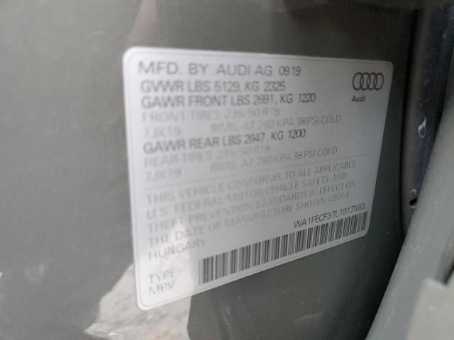 Photo 10 from auction – 2020 AUDI Q3 PRESTIG with VIN WA1FECF37L1017563