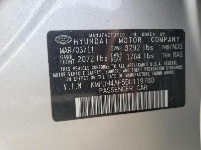 Photo 10 from auction – 2011 HYUNDAI ELANTRA GL with VIN KMHDH4AE5BU119780