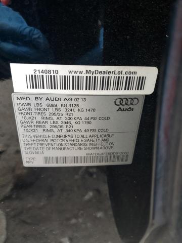 Фото 10 с аукциона – 2013 AUDI Q7 PRESTIG с VIN WA1DGAFE5DD012000