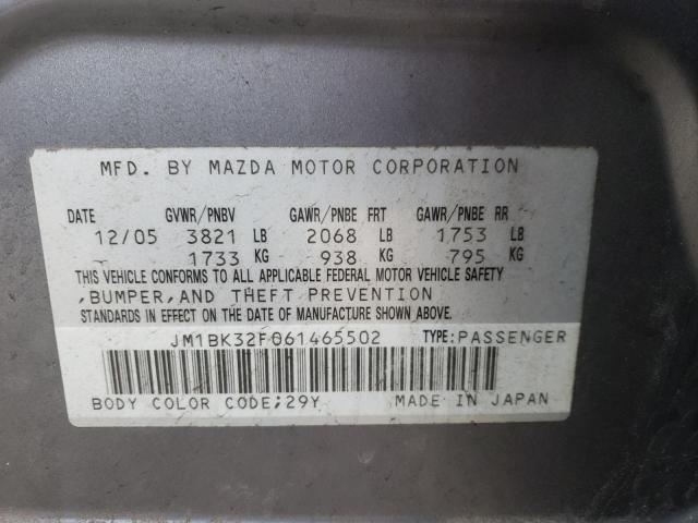 Photo 10 from auction – 2006 MAZDA 3 I with VIN JM1BK32F061465502
